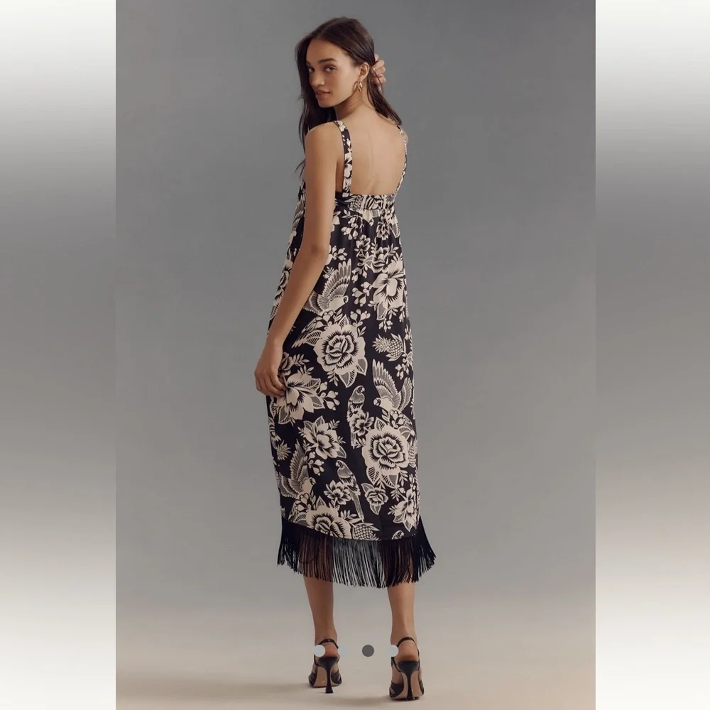 FARM Rio Black and White Floral Midi Dress - Picture 3 of 11